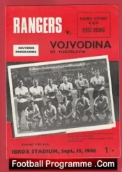 Glasgow Rangers v Vojvodina 1968 – Fairs Cup Ibrox Yugoslavia