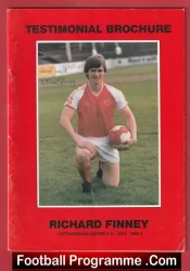Richard Finney Testimonial Benefit Match Rotherham 1981 – Signed