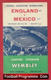 England v Mexico 1961 – Multi Signed Autographed Both Teams