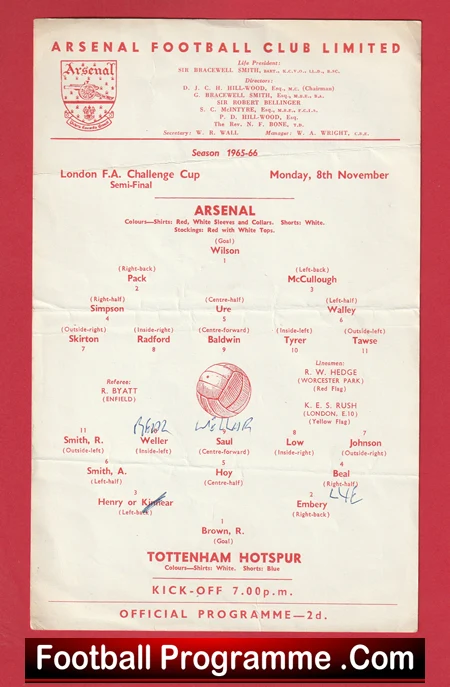 Arsenal v Tottenham 1965 - London FA Challenge Cup Semi Final - Image 2