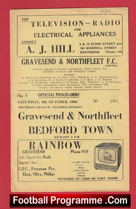 Gravesend Northfleet v Bedford Town 1960 - Image 2