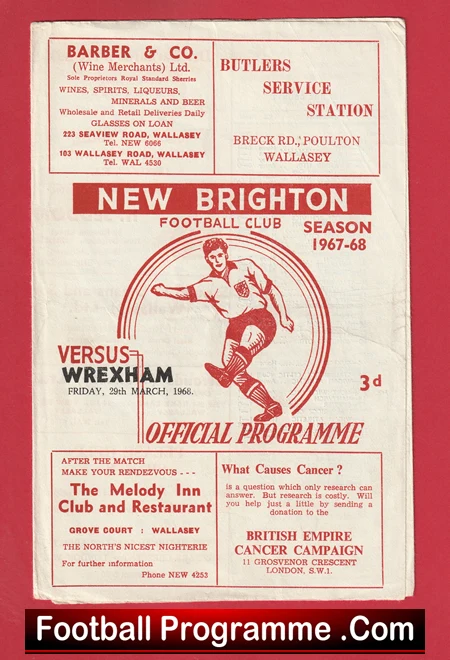 New Brighton v Wrexham 1968 - Official Football Programme - Image 2