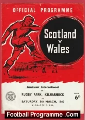Scotland v Wales 1960 – Amateur International Rugby Park Kilmarnock