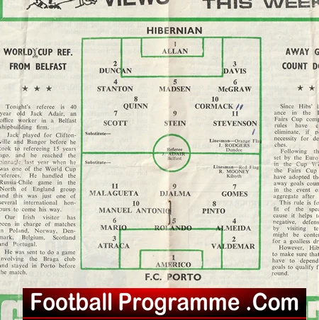 Hibernian Hibs v Porto 1967 - Fairs Cup Multi Signed Autographed - Image 4