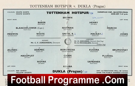 Tottenham Hotspur v Dukla 1962 - Prague Football Team - Image 3