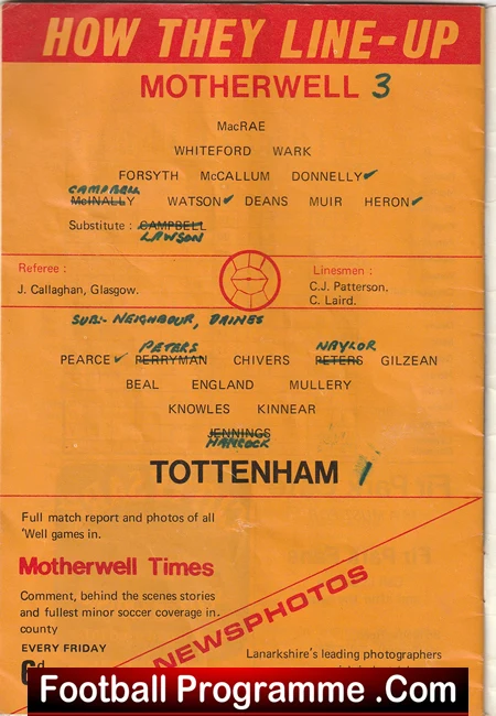 Motherwell v Tottenham 1970 - Texaco Cup to clear - Image 3