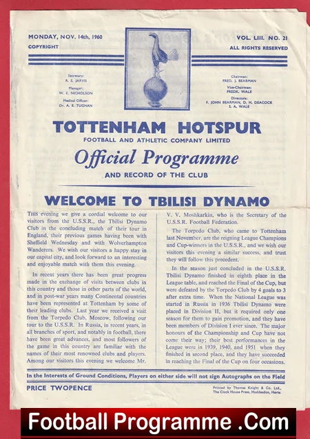 Tottenham Hotspur v Dynamo Tbilisi 1960 - Georgia Football Team - Image 2