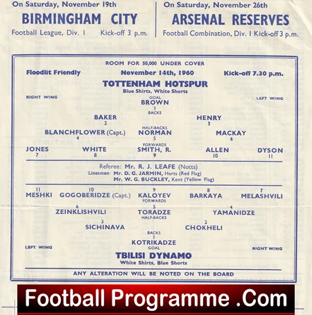 Tottenham Hotspur v Dynamo Tbilisi 1960 - Georgia Football Team - Image 3