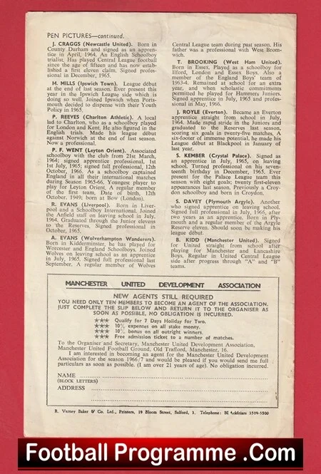 Manchester United v England 1967 - Youth Match + Brian Kidd - Image 4
