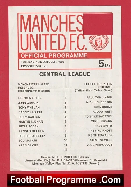 Manchester United v Sheffield United 1982 - Man Utd Reserves Macari - Image 2
