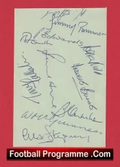 Manchester United Multi Signed Autographed Sheet 1960s Charlton Kidd Etc