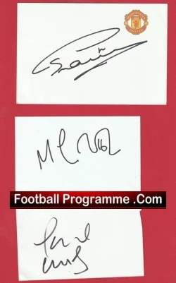  Manchester United Ronny Johnsen Autographed Signed Football Card Man Utd Football Programme .COM Football Programmes Memorabilia