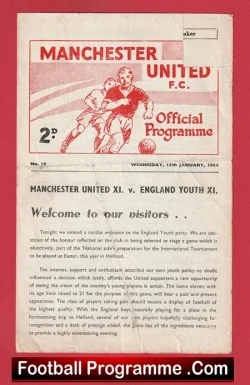  Tottenham Hotspur v Manchester United 1964 - Multi Signed Football Programme .COM Football Programmes Memorabilia