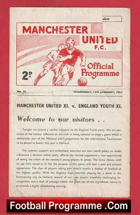 Manchester United v England 1964 - Youth Game at Old Trafford - Image 2