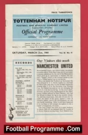 Tottenham Hotspur v Manchester United 1964 – Multi Signed