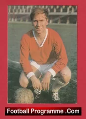 Manchester United Bobby Charlton Autograph Signed Football Postcard Man Utd