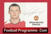  Manchester United Wayne Rooney Autograph Signed Picture Card Man Utd Football Programme .COM Football Programmes Memorabilia