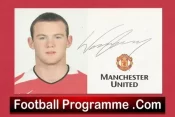  Manchester United Wayne Rooney Autograph Signed Picture Card Man Utd Football Programme .COM Football Programmes Memorabilia