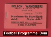 Bolton Wanderers Season Ticket Book – Unused 1979 – 1980