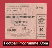 Sheffield Wednesday v Everton 1986 – FA Cup Semi Final Ticket