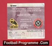 Sheffield Wednesday v Sheffield United 1993 – FA Cup Semi Final Ticket