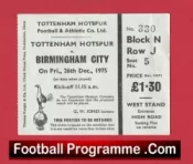 Tottenham Hotspur v Birmingham City 1975 – Football Ticket