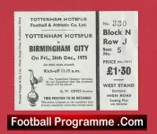Tottenham Hotspur v Birmingham City 1975 – Football Ticket
