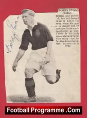 Glasgow Celtic Bobby Evans Autograph Signed Picture 1950s