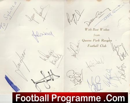 Queens Park Rangers Autograph Signed Birthday Card & Rosette QPR - Image 3