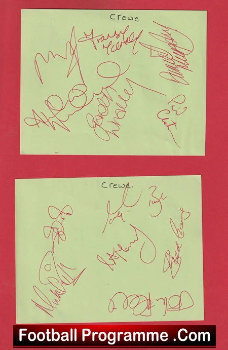 Crewe Alexandra Multi Autographed Signed Sheet - Image 2