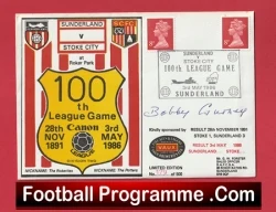  Sunderland v Stoke City 1986 - 100th Game Multi Signed FDC Football Programme .COM Football Programmes Memorabilia