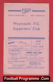 Weymouth v Portsmouth 1956 – Friendly Match 1950s