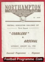 Northampton Town v Arsenal 1958 – 1950’s Signed