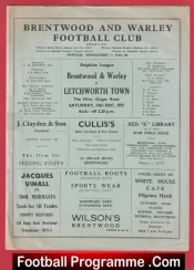 Brentwood & Warley v Letchworth Town 1957 – The Hive Ongar Road