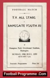 Ramsgate Youth v TV All Stars 1959 – Anthony Newley + Tommy Steele