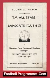 Ramsgate Youth v TV All Stars 1959 – Anthony Newley + Tommy Steele