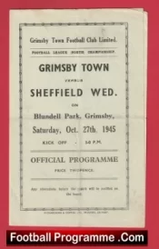 Grimsby Town v Sheffield Wednesday 1945 – End War Time Programme