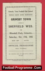 Grimsby Town v Sheffield Wednesday 1945 – End War Time Programme