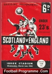 Scotland v England 1960 – U23 International Ibrox Denis Law