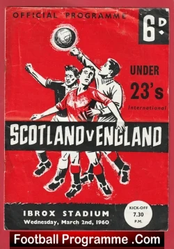  Scotland v England 1962 - Under 23 U23 Aberdeen Football Programme .COM Football Programmes Memorabilia