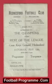 Hednesford Champions v Rest Of The League 1951 – Friendly Match