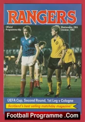 Glasgow Rangers v Cologne 1982