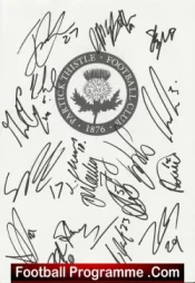 Partick Thistle Football Team Multi Signed Autographed Sheet