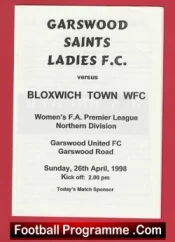 Garswood Saints Ladies v Bloxwich Town 1998 – Womens Football
