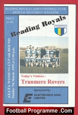  Nottingham Rangers Ladies v Millwall Lionesses 1991 - Womens Football Football Programme .COM Football Programmes Memorabilia