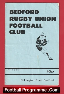  Bedford Rugby v Llanelli 1980 Football Programme .COM Football Programmes Memorabilia