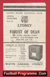 Lydney Rugby v Forest Of Dean 1950 – Old Rugy Programme
