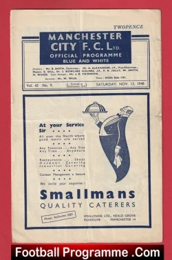  Tottenham Hotspur v Manchester City 1951 Football Programme .COM Football Programmes Memorabilia