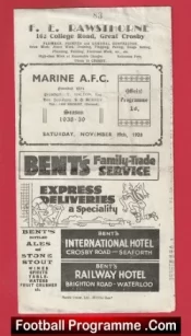 Marine Athletic v Clitheroe 1938 – 1930s Old Football Programme