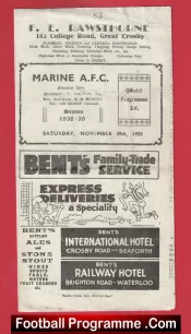 Marine Athletic v Clitheroe 1938 – 1930s Old Football Programme